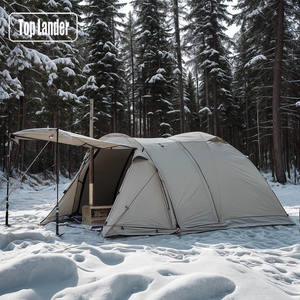Winter Vier-seizoenen Camouflage Kampeertent Dubbellaags Eén Slaapkamer Twee Woonkamers Koudebestendig Buiten Opvouwbare Draagbare <span class=keywords><strong>Tunnel</strong></span> - Product Image 1