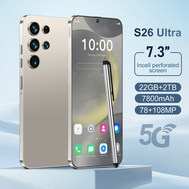 Hot Sale Cellphone Original S26 Ultra 22GB+2TB Smartphone 7.3inch Unlocked 5G Cellphone Android 14 Mobile Phones Wholesale
