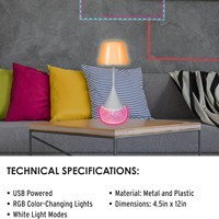 Lampe de bureau LED avec base scintillante, changement de couleur RVB, luminosité réglable 3000K-6500K, rechargeable par USB, taille moyenne pour la maison