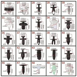 Clips y tornillos de plástico para automóviles, 26-50 tamaños, para reparación de paneles de revestimiento interior de automóviles, sujetadores de repuesto - Product Image 1