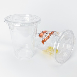 12oz 14oz 16oz 20oz 24oz dùng một lần trong suốt nhựa BOBA ly sinh tố trà sữa bong bóng trà ly nhựa có nắp đậy - Product Image 5