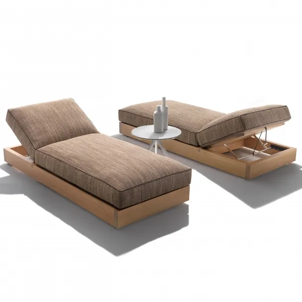 Luxus Allwetter Teak Gartenmöbel Patio Garten Holz Sonnen liege Massiv Teakholz Möbel Holz Sonnen liege