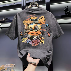 T-shirt Estiva 2026 Nuova Collezione Uomo di Alta Gamma a <span class=keywords><strong>Maniche</strong></span> <span class=keywords><strong>Corte</strong></span> con Ricamo 3D e Stampa, Vestibilità Comoda in Puro Cotone - Product Image 5