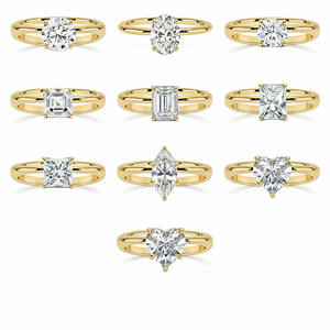 Кольца из цельного золота 10К, 14К, 18К, белого золота с выращенными в лаборатории бриллиантами GIA IGI CVD HPHT, обручальные и помолвочные кольца, ювелирные изделия для женщин - Product Image 4