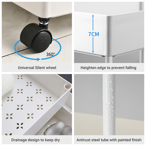 गुलाबी <span class=keywords><strong>3</strong></span> स्तरीय और <span class=keywords><strong>2</strong></span> स्तरीय वर्ग प्लास्टिक संभाल के बिना उपयोगिता मोबाइल रोलिंग गाड़ी सेवारत घर अलमारियों भंडारण रैक - Product Image 4