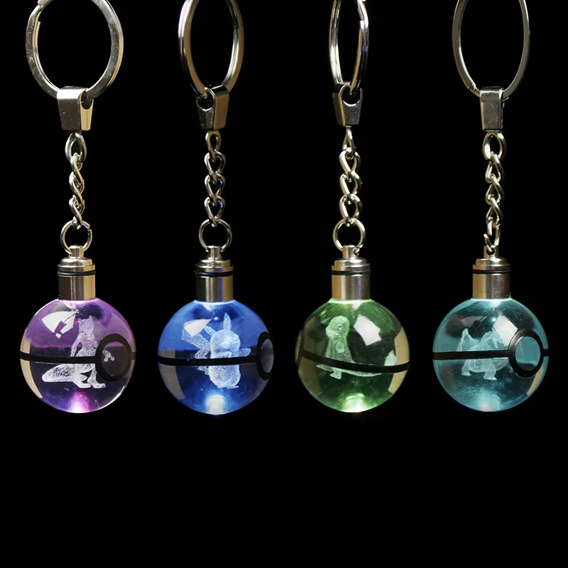 New Arrival Pokemon Go Plus 3D Crystal Ball Keychain for Games Promotional Gifts