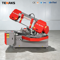 Scie à ruban horizontale pour métaux TENAKS PX-28/45S, 0-60 degrés d'angle, étau hydraulique, machine à couper l'acier avec moteur 3.0kW