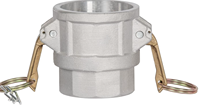 Raccords rapides Camlock de type D en acier inoxydable 304 316 pour eau, gaz, huile, raccords filetés NPT BSP Cam Lock modèle D
