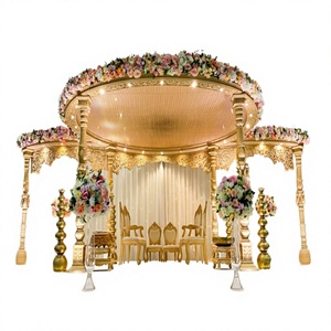Mandap en bois pour cérémonie de mariage indienne, Mandap royal pour mariages indiens, configuration traditionnelle de Mandap pour mariages sur la plage - Product Image 1