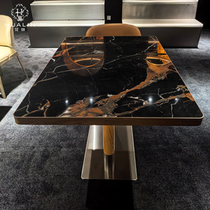 HUALIN in stile moderno Hotel Bar Bar Bar in alluminio tavolo da pranzo in pietra sinterizzata in pietra - Product Image 5