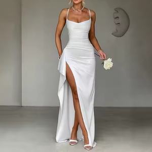 Nouvelles Arrivées Robe Midi Sexy à Volants et Bretelles Dos Nu pour Soirées Club, Ajustable, Style Vintage, Tenue de Fête d'Été pour Femme - Product Image 1