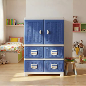 Versatile Foldable <b>Plastic</b> <b>Storage</b> Container Stackable with Rattan Pattern <b>Drawer</b> and Hanging Clothes Pole for Bedroom Closet - Product Image 6