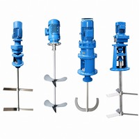 Agitateur à moteur à engrenages avec hélice à trois pales pour le mélange de liquides des stations d'épuration
