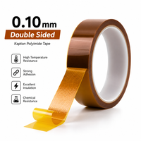 Cinta Aislante de Poliimida PI de 0.10mm con Adhesivo de Silicona, Color Ámbar, UL94 V-0, para PCB, Soldadura por Ola, Enmascaramiento de Motores y Transformadores