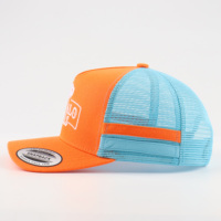 Casquette de sport en maille terry de haute qualité avec logo brodé personnalisé, 5 panneaux, color block, casquette de camionneur d'extérieur, BSCI OEM