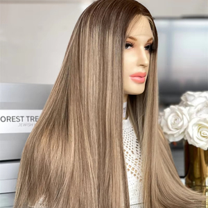 Free Shipping 22" Silky Straight Slavic European Hair HD Lace Top Jewish Kosher <b>Wig</b> With Eartaps In Stock - Product Image 1