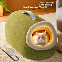 Sarang Kucing Tertutup Universal Empat Musim, Rumah Kucing Hangat Musim Dingin, Alas Pemanas Elektrik, Tempat Tidur Kucing, Produk Hewan Peliharaan