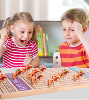 JEU D'ÉCHECS DE COURSE DE CHEVAUX EN BOIS TABLE D'ÉCHECS ÉDUCATIONNELLE AMUSANT POUR ENFANTS MONTESSORI JOUT ÉCHECS DE COURSE DE CHEVAUX 2024