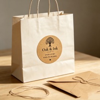 Hojas de Etiquetas Adhesivas de Papel Kraft Ecológicas Personalizadas con Logotipo de Marca, Etiquetas de Embalaje Adhesivas Troqueladas