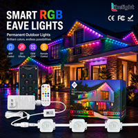Lampu Eave Luar Ruangan WS2811 RGB 35x30mm DC24V IP67 SMD5054 LED Permanen untuk Proyek Dekorasi Trim Atap Villa