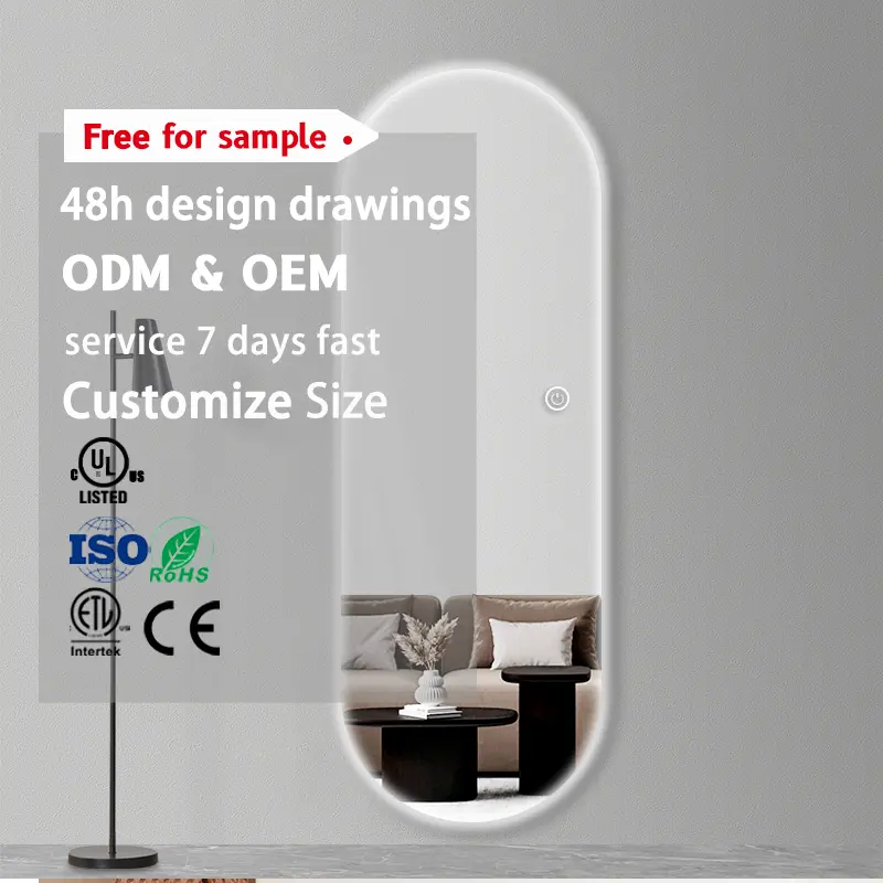 OEM/ODM 제조 업체 LED 침실 전신 벽걸이 긴 전체 길이 바디 미러