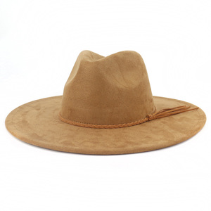 Sombrero Fedora Clásico de Ala Ancha de Gamuza para Mujer y Hombre, Sombreros de Iglesia, Jazz, Decoración de Bodas, Gorra de Vestir Formal - Product Image 1