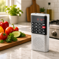 Mini enregistreur plastique multifonctionnel avec radio FM, écran LCD, haut-parleur intégré, lecteur de musique, lecteur de cassette portable OEM
