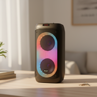 BA-L2802 Altavoz Inalámbrico Dual de 8 Pulgadas con Micrófonos Dobles, Alta Potencia, RGB, Karaoke, Etiqueta Privada, Bajo MOQ, Personalización de Fábrica, Entrega en 7 Días