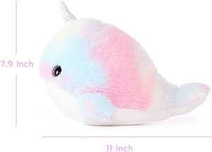 J036 11 pouces couleur arc-en-ciel mignon narval doux peluche baleine licorne jouet personnalisé cadeau pour enfants narval peluche jouet - Product Image 4