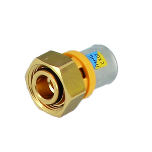 Raccordo dritto a sede piatta 1" x 26 con snodo e guarnizione a pressione multistrato per tubi in acciaio - Product Image 1