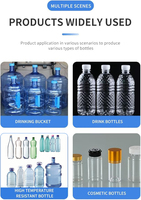 Machine de soufflage semi-automatique à moteur pour PET et PE, contrôlée par PLC, avec roulement et pompe Mitsubishi, 100 ml-2 L, 4 cavités