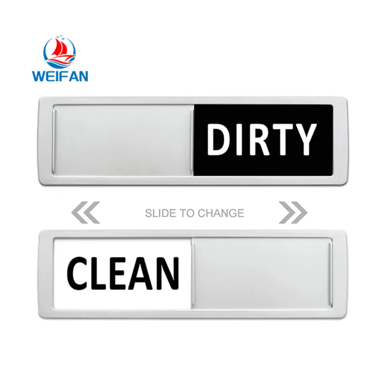 2023 New Product Custom Design Double sided Clean Dirty Dishwasher Slider Fridge Magnet For Home And Kitchen Sign