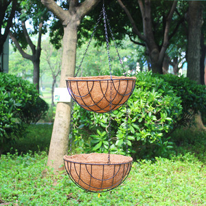 Panier <span class=keywords><strong>suspendu</strong></span> pour plantes <span class=keywords><strong>Coco</strong></span> <span class=keywords><strong>Coco</strong></span> Jardinières suspendues Pots de fleurs suspendus extérieurs pour garde-corps - Product Image 2