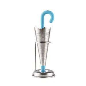 regenschirm kaffee Suppliers-Creative Umbrella Food Grade Silikon 304 Edelstahl Tee filter Tee Infuser