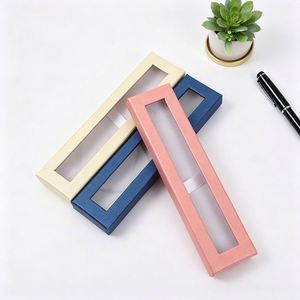 En stock : Boîte d'emballage haut et bas avec fenêtre en papier pour stylo de nettoyage de vitres, insert en ruban pour écriture et cadeaux, plusieurs couleurs disponibles - Product Image 3