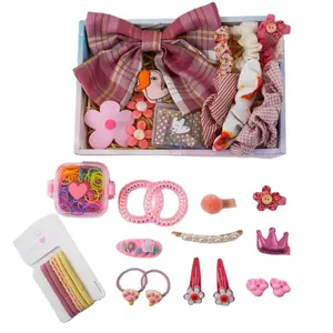 WDD29 Kinder Mädchen Haar gummi Haars pange Sammlung Prinzessin Kinder Haarschmuck Geschenk box Set Geburtstags geschenk