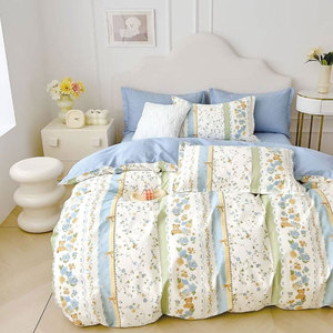 Vente d'usine Ensembles de couettes personnalisés Ensemble de literie en coton <span class=keywords><strong>blanc</strong></span> imprimé pour la maison - Product Image 1