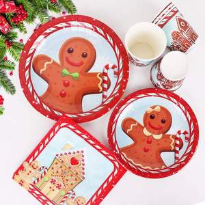 Modern 9 Inches Gingerbread Christmas Decorative Paper <b>Plates</b> for Parties Christmas Christmas Paper <b>Plates</b> - Product Image 2
