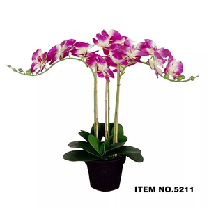 Bonita decoración de sala de estar Deliciosa planta variada molde Monstera nueva orquídea Artificial bonsái flores hechas de plástico duradero - Product Image 5