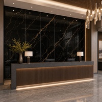Panneau mural en marbre UV WYRAX 1220x2440mm 5mm Noir Or Marbre Luxe Haute Brillance Étanche pour Showroom