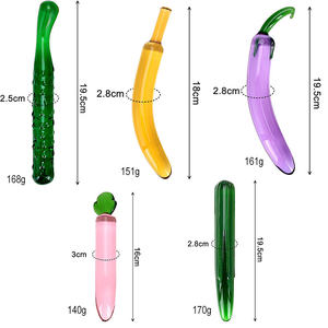 Niedlicher Kristall-<span class=keywords><strong>Dildo</strong></span> & Glas-Analplug 5 Gemüse- & Obstförmige Sexspielzeuge für Männliche und Weibliche Masturbation Prostatamassagegerät Inklusive - Product Image 5