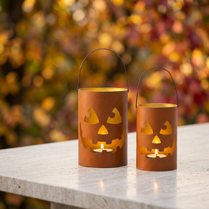 Portavelas de metal al por mayor con diseño de calabaza, recortes de calabaza, decoración para el hogar, resistentes al calor - Product Image 3