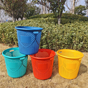 Laundry <b>Basket</b> Round Plastic <b>Stackable</b> Storage <b>Basket</b> For Clothes Organizer Household Use - Product Image 2