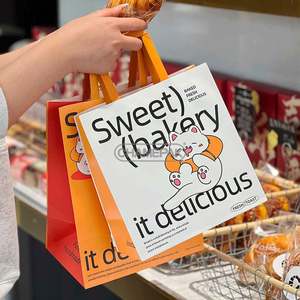 Bolsas de Papel Kraft con Logotipo Personalizado, Asas Planas Retorcidas, Incluyen Bolsas de Papel para Pan, Embalaje para Galletas para Llevar y Cintas - Product Image 4