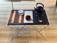 Table pliante moderne en aluminium noir, portable, durable, facile d'entretien, pratique, stable, réglable, pour l'extérieur, mobilier d'extérieur