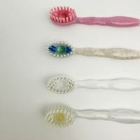 Brosse à dents à double tête avec perles de thé vert menthe, cure-dents et fil dentaire, poils souples et fins, haleine fraîche, OEM ODM, saveurs multicolores
