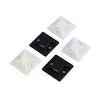 Lot de 100 fixations à glissière avec attaches de câble, supports à dos auto-adhésif blanc 3M à colle arrière, supports de Clips de câble