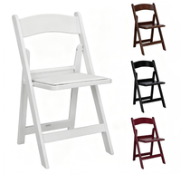 Chaises pliantes populaires américaines rembourrées, confortables et portables, en PP marron, en plastique noir, en résine blanche, pour événements