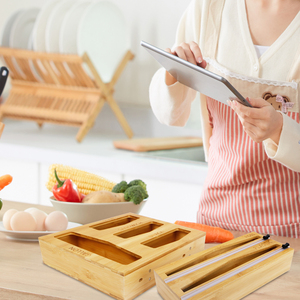 Hork Hộp Sắp Xếp Ngăn Kéo Bằng Tre Hộp Đựng Cuộn Nhà Bếp 4 + 2 Hộp Sắp Xếp Bọc Giấy Bạc Và Nhựa Hộp Đựng Giấy Bạc Bọc Nhựa Kèm Dao Cắt - Product Image 6