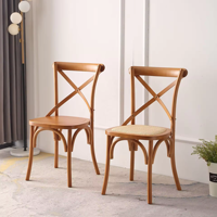 Chaises empilables pour salle à manger, restaurant, hôtel, banquet de mariage, couleur bois, métal, dossier croisé en X, chaises Chiavari, vente en gros